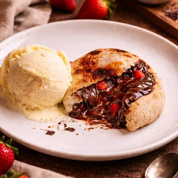 Dulce Niña de Chocolate con Fresas